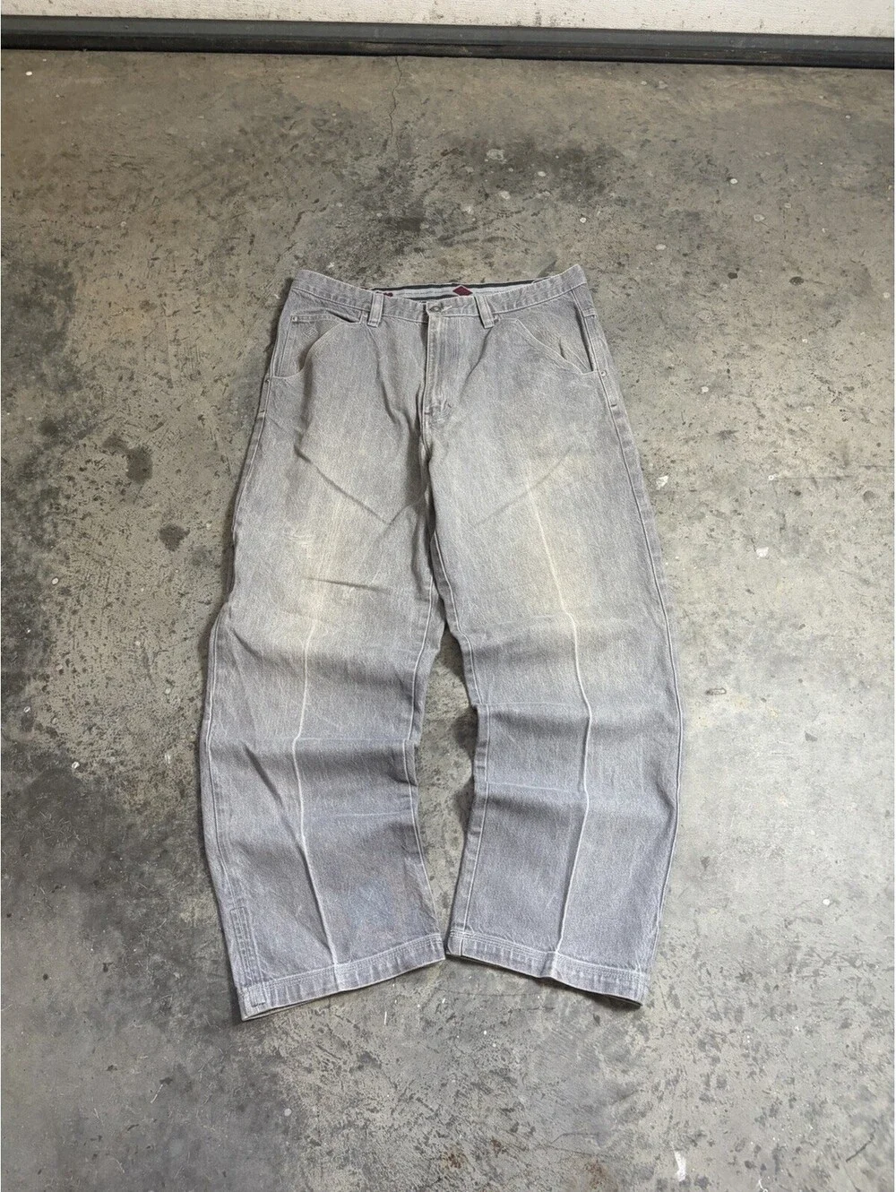 Vintage ENYCE Gray Carpenter Jeans Size 36 Baggy Hip Hop Y2K 90s Faded Distress
